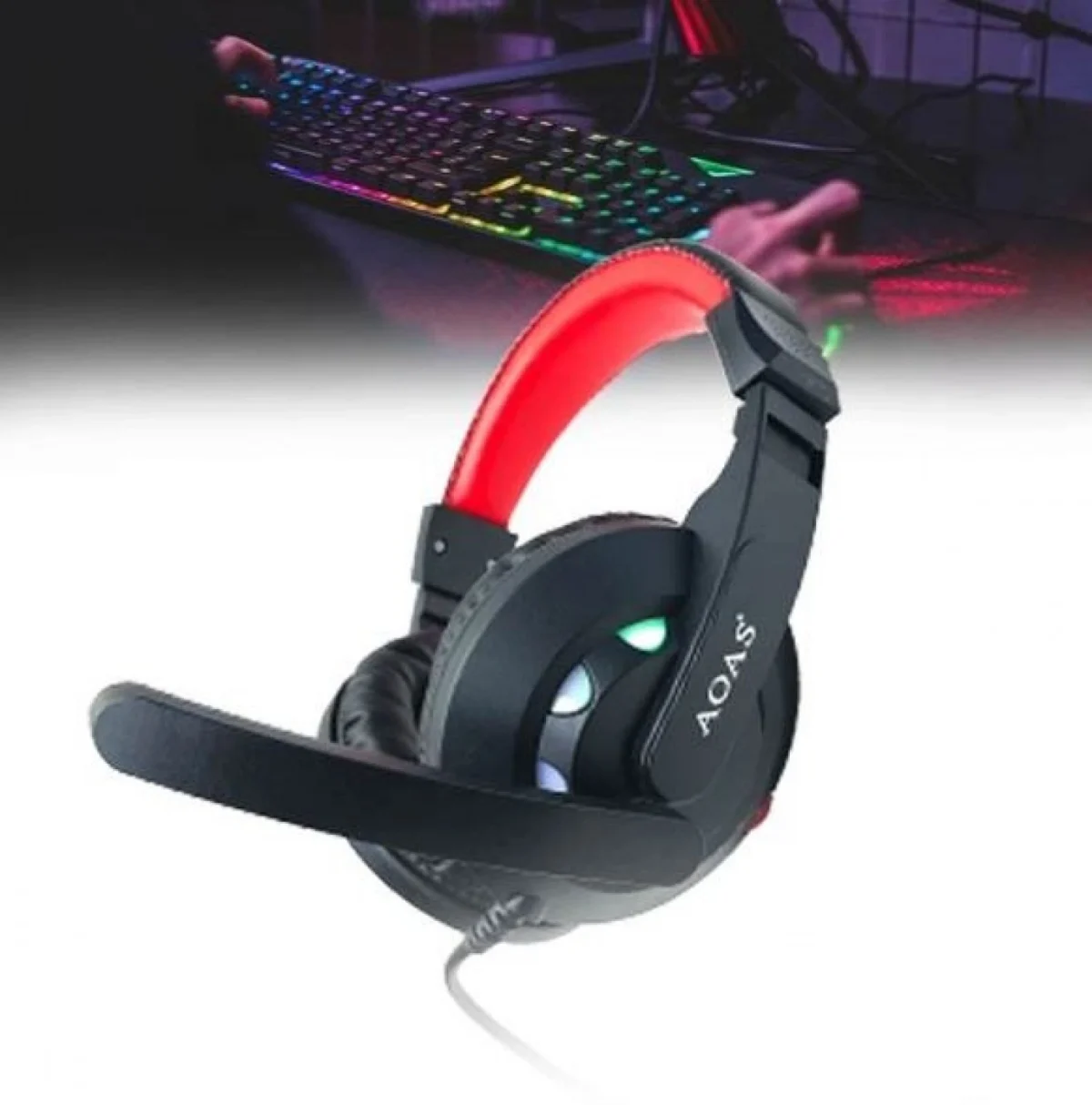 AOAS Σετ με Gaming Πληκτρολόγιο, Ποντίκι, Ακουστικά και Mouse Pad AS-1066 Gaming Combo 4 In 1 RGB