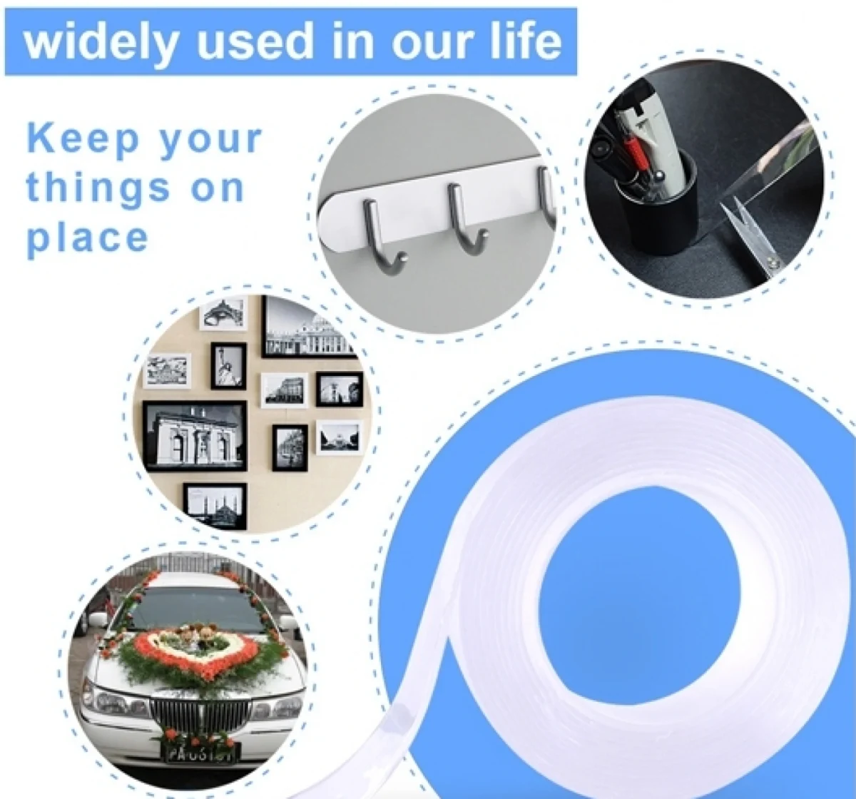 Επαναχρησιμοποιούμενη Ταινία Σιλικόνης 3m Διπλής Όψης - Ivy Grape Tape