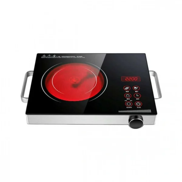 Boxiya Επιτραπέζια Μονή Εστία 2200W Κεραμική Inox με Διακόπτες Αφής - Χρονοδιακόπτη - 7 Επιλογές Μαγειρέματος & Ρυθμιζόμενο Θερμοστάτη