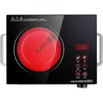 Boxiya Επιτραπέζια Μονή Εστία 2200W Κεραμική Inox με Διακόπτες Αφής - Χρονοδιακόπτη - 7 Επιλογές Μαγειρέματος & Ρυθμιζόμενο Θερμοστάτη