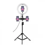 Φωτογραφικό Φωτιστικό Δαχτυλίδι LED 26cm USB με Ρυθμιζόμενο Θερμό & Ψυχρό Φωτισμό - Dimmer - Τρίποδο & 3 Βάσεις Στήριξης Κινητού - Ring Light Lamp