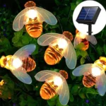 20 Αδιάβροχα Ηλιακά Χριστουγεννιάτικα Λαμπάκια LED σε Σειρά 5m Θερμού Λευκού Φωτισμού