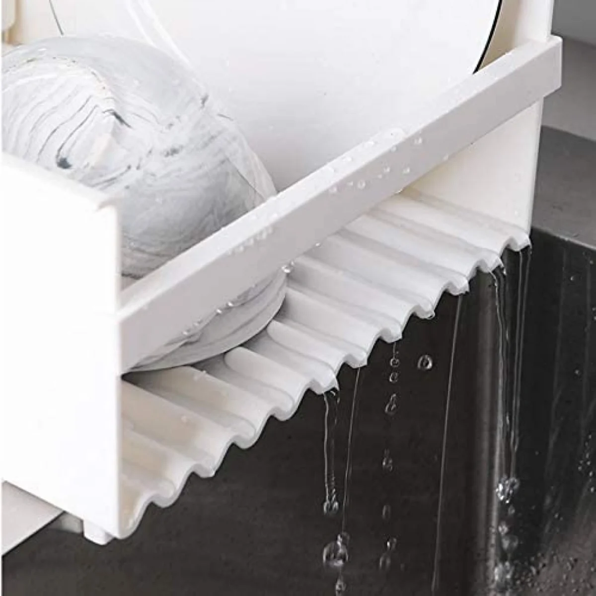 Στεγνωτήρας Νεροχύτη - Βάση Πιατοθήκη Κουζίνας Μεταλλικός σε Λευκό Χρώμα 35.5x24.5x13.2cm