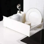 Στεγνωτήρας Νεροχύτη - Βάση Πιατοθήκη Κουζίνας Μεταλλικός σε Λευκό Χρώμα 35.5x24.5x13.2cm