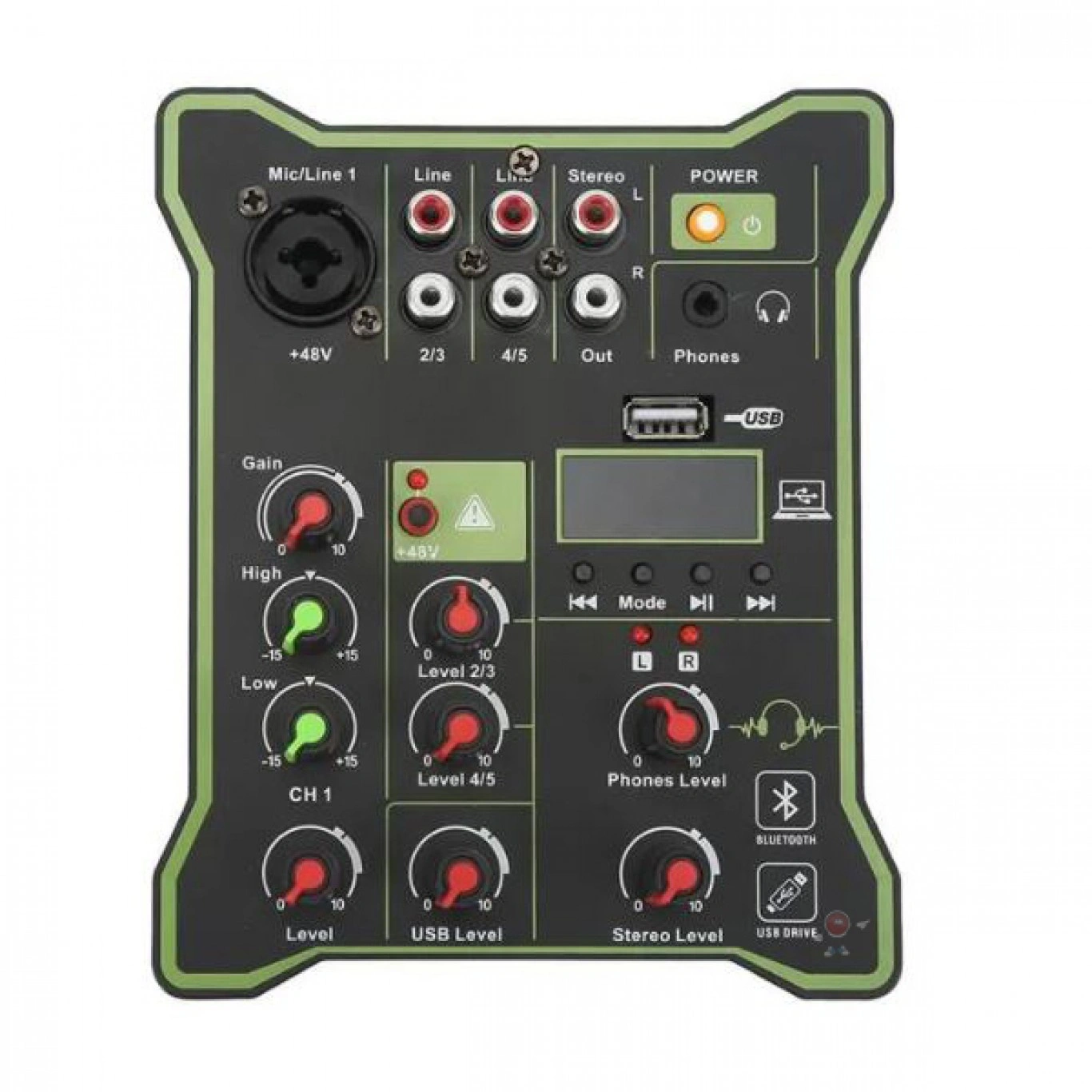 4κάναλος Μίκτης Ήχου WG-3 με 3-Band EQ, Θύρα USB, 1 Είσοδο Μικροφώνου και Τροφοδοσία USB 4κάναλος Μίκτης Ήχου WG-3 με 3-Band EQ, Θύρα USB, 1 Είσοδο Μικροφώνου και Τροφοδοσία USB