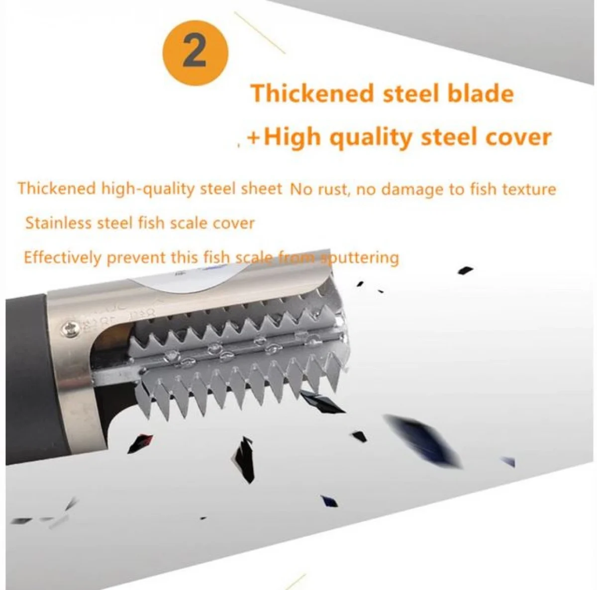 Inox Επαγγελματικός Ηλεκτρικός Φορητός Απολεπιστής Ψαριών 2 Ταχυτήτων Μπαταρίας Υψηλής Ισχύος 6000RPM Επαναφορτιζόμενος Ανοξείδωτος - Electric Fish Scraping 12V