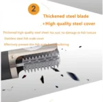 Inox Επαγγελματικός Ηλεκτρικός Φορητός Απολεπιστής Ψαριών 2 Ταχυτήτων Μπαταρίας Υψηλής Ισχύος 6000RPM Επαναφορτιζόμενος Ανοξείδωτος - Electric Fish Scraping 12V