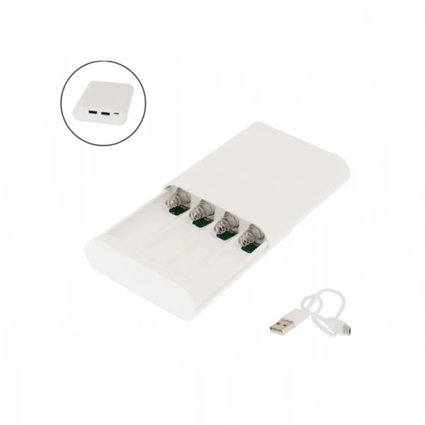 Powerbank & Φορτιστής 4x Επαναφορτιζόμενων Μπαταριών 18650 3.7V με 2 εξόδους USB και LED Ένδειξη