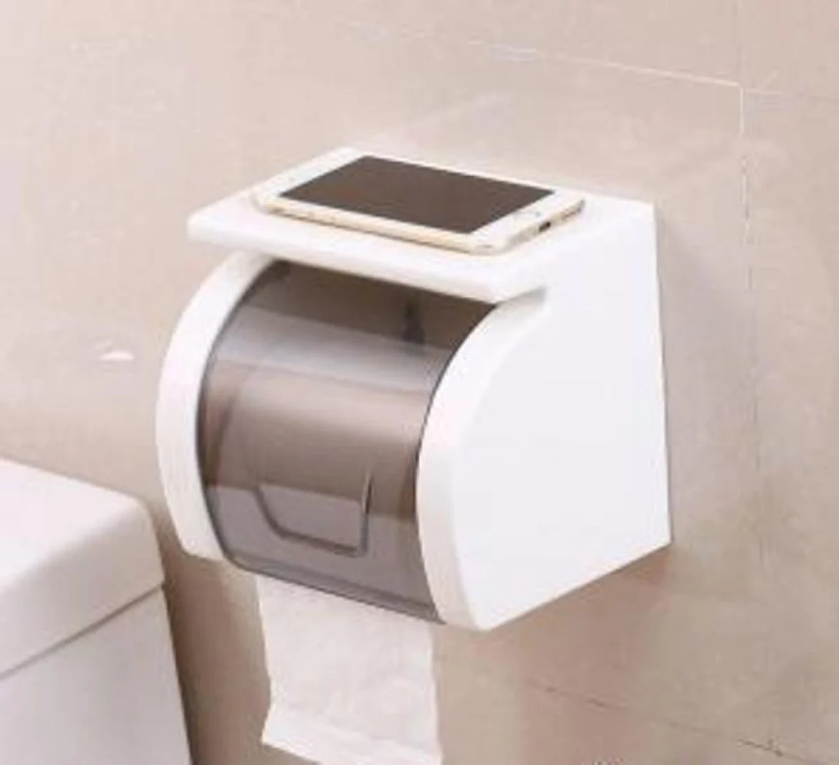 Αδιάβροχη Αυτοκόλλητη Θήκη για Χαρτί Τουαλέτας με Βάση για το Κινητό