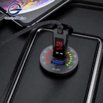 Αδιάβροχος 2x USB Ταχύ Φορτιστής QC3.0 12V Μηχανής / Μοτοσυκλέτας με Φωτεινό Βολτόμετρο - Μαύρο