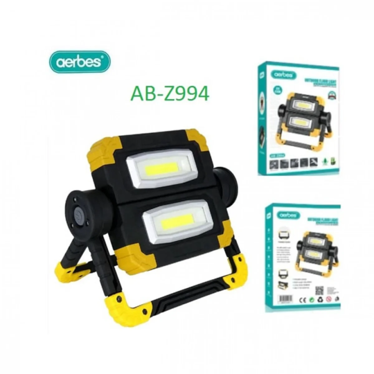 Αδιάβροχος Ρυθμιζόμενος-Αναδιπλούμενος Διπλός Προβολέας LED Εξωτερικού Χώρου ABZ994