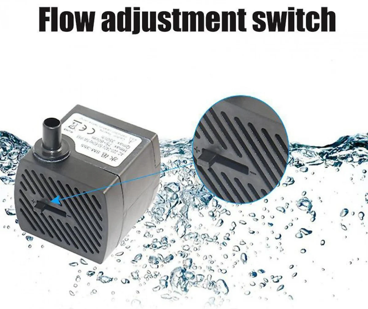 Ανταλλακτική Αντλία με RGB Φωτισμό Led για Διακοσμητικό Συντριβάνι Feng Shui με Ρυθμιζόμενη Ροή