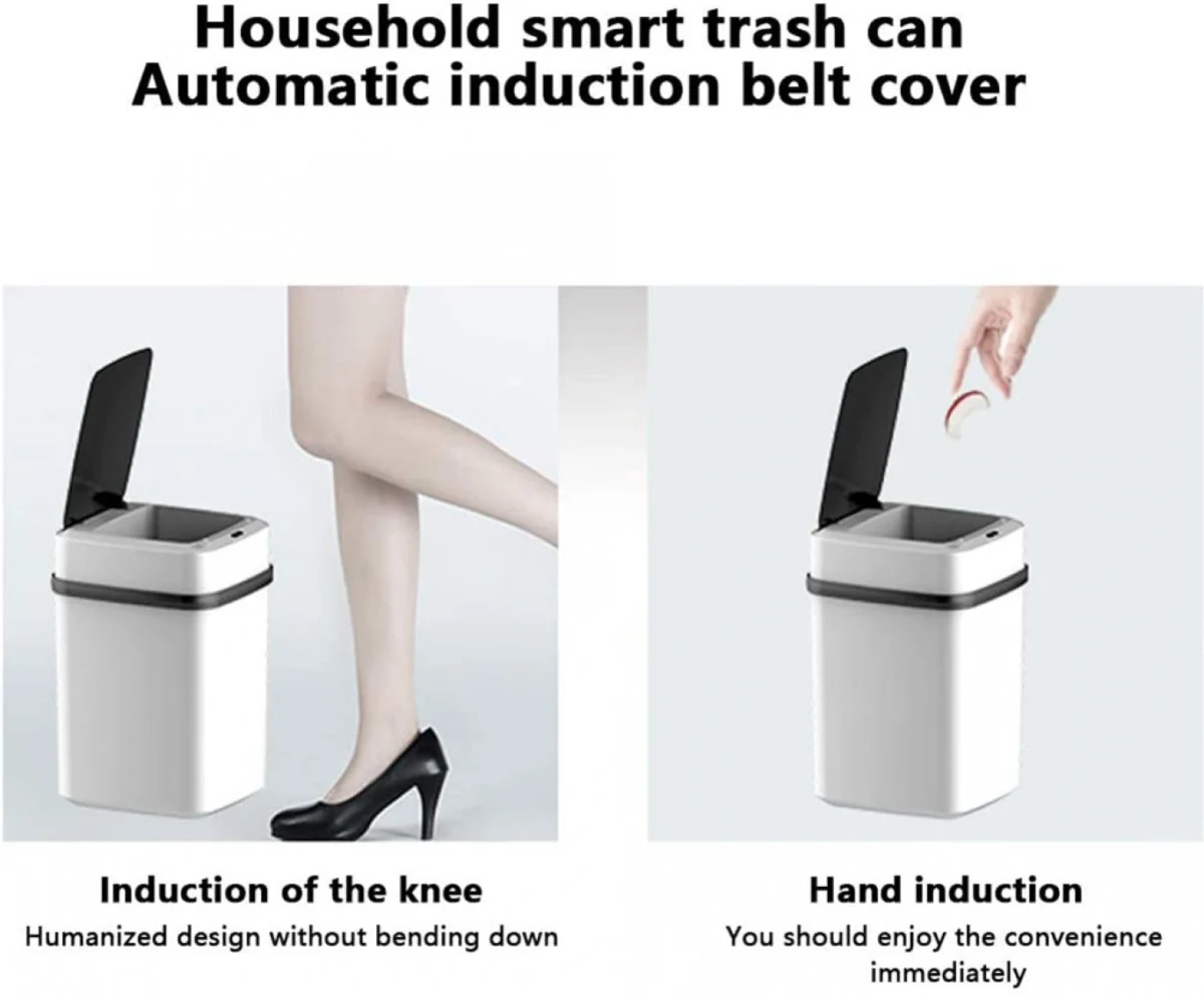 Αυτόματος Ανέπαφος Κάδος Απορριμμάτων 10Lt με Υπέρυθρο Αισθητήρα Κίνησης & Αυτόματο Καπάκι 30x20cm Λευκό