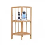 Γωνιακό Σταντ Λουλουδιών με Δύο Ράφια Χρώμα Φυσικό 26x28x60εκ