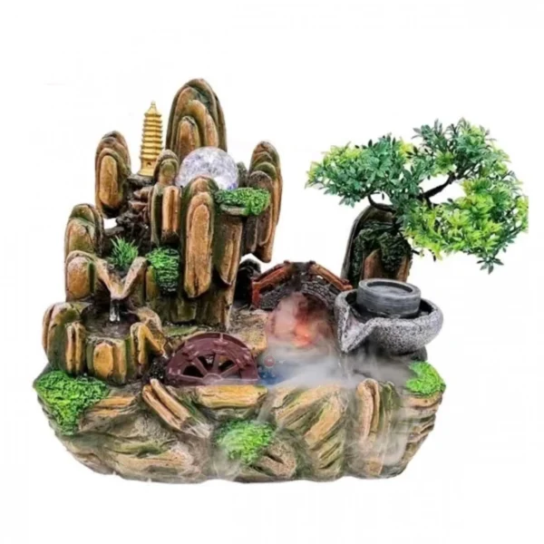 Διακοσμητικό Συντριβάνι Feng Shui με Τρεχούμενο Νερό και Πολύχρωμο Φωτισμό LED 30x20x30 εκ