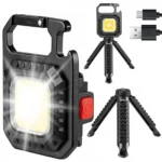 Επαναφορτιζόμενο Αδιάβροχο Μπρελόκ Πολυεργαλείο με Φακό LED COB, Ανοιχτήρι, Ισχυρό Μαγνήτη, Κλιπ Καραμπίνερ, 7 Λειτουργίες Φωτισμού & Τρίποδο