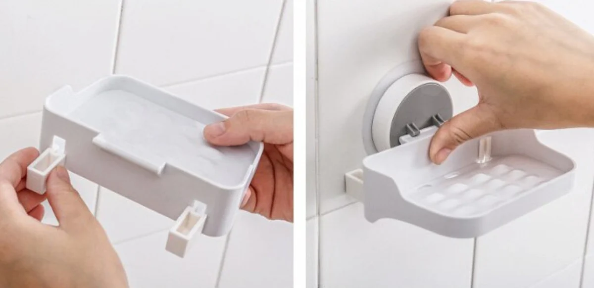 Επιτοίχιο Αυτοκόλλητο Ραφάκι για Σαπούνια Νιπτήρα Μπάνιου - Σαπουνοθήκη Πλαστική