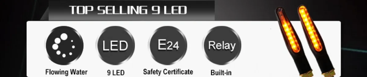 Ευλύγιστο Φλας Μοτοσυκλέτας 12smd LED 2τμχ - Motorcycle Turn Signal