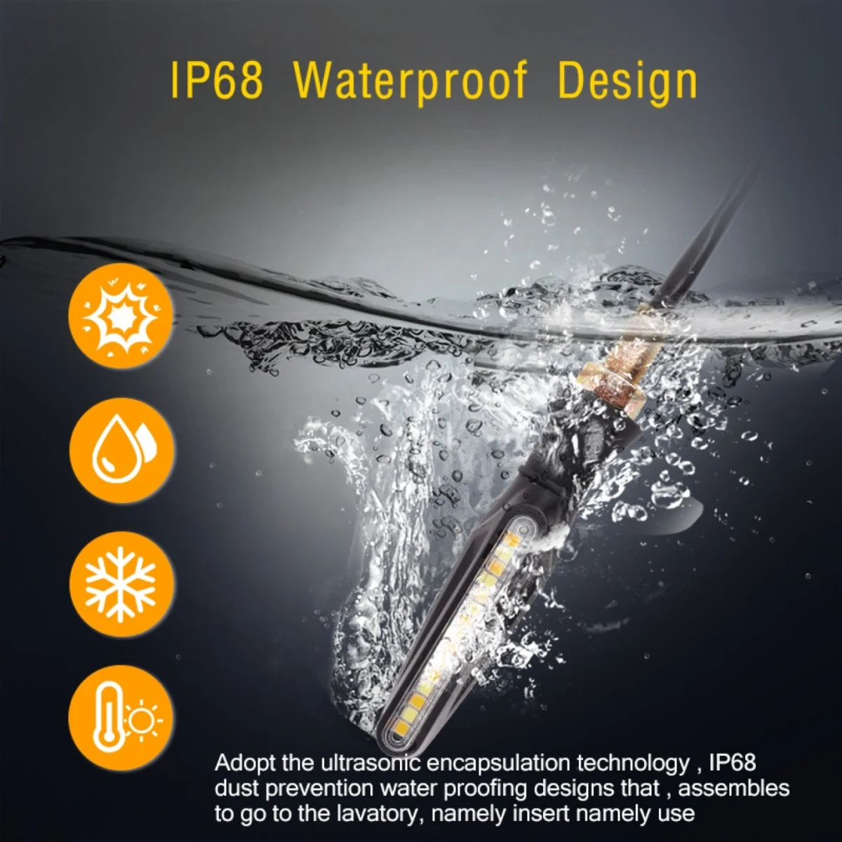 Ευλύγιστο Φλας Μοτοσυκλέτας 12smd LED 2τμχ - Motorcycle Turn Signal