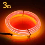 Εύκαμπτο LED Καλώδιο 3m - Πορτοκαλί Φωτιζόμενη Ταινία για την Εσωτερική Διακόσμηση κάθε Αυτοκινήτου