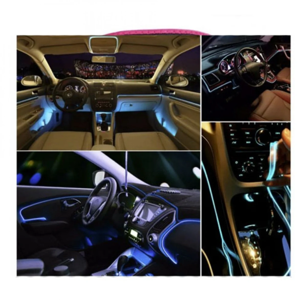 Εύκαμπτο LED Καλώδιο 3m - Πορτοκαλί Φωτιζόμενη Ταινία για την Εσωτερική Διακόσμηση κάθε Αυτοκινήτου