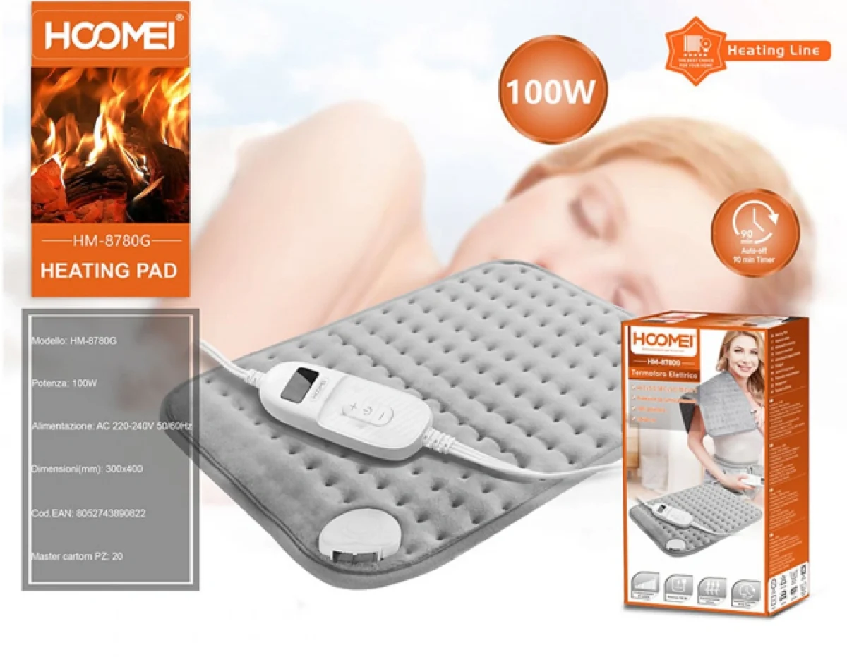 Ηλεκτρική Θερμοφόρα Πλάτης 100W Hoomei HM-8780G Γκρι 30x40εκ