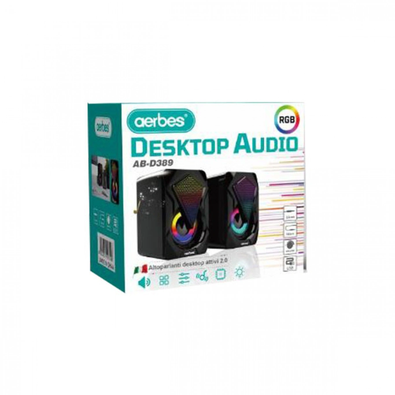 Ηχείο με RGB φως για Υπολογιστή και Τηλεόρασης AB-D381 AERBES Ηχείο με RGB φως για Υπολογιστή και Τηλεόρασης AB-D381 AERBES