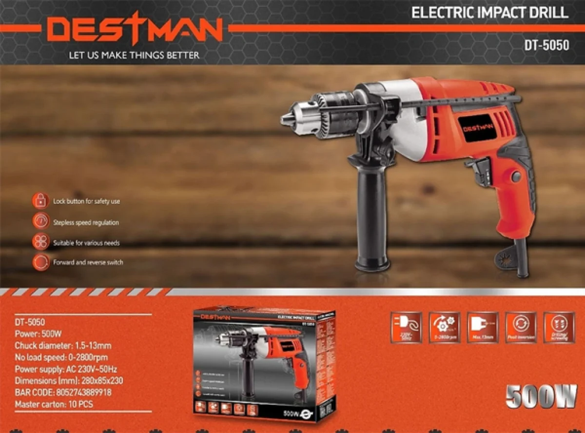 Κρουστικό Δράπανο 500W Destman DT-5050