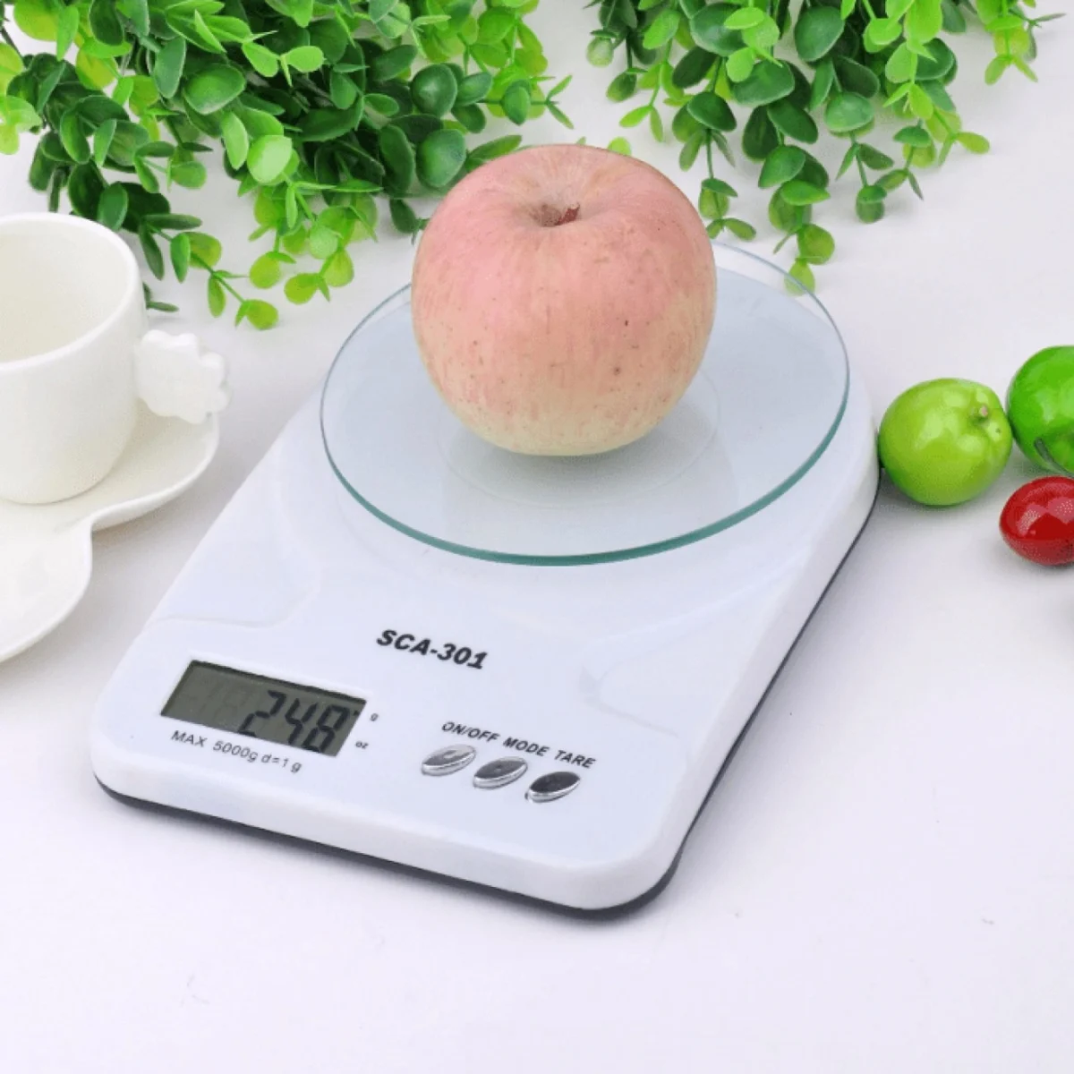 Λευκή Ψηφιακή Ζυγαριά Κουζίνας 1gr - 7kg