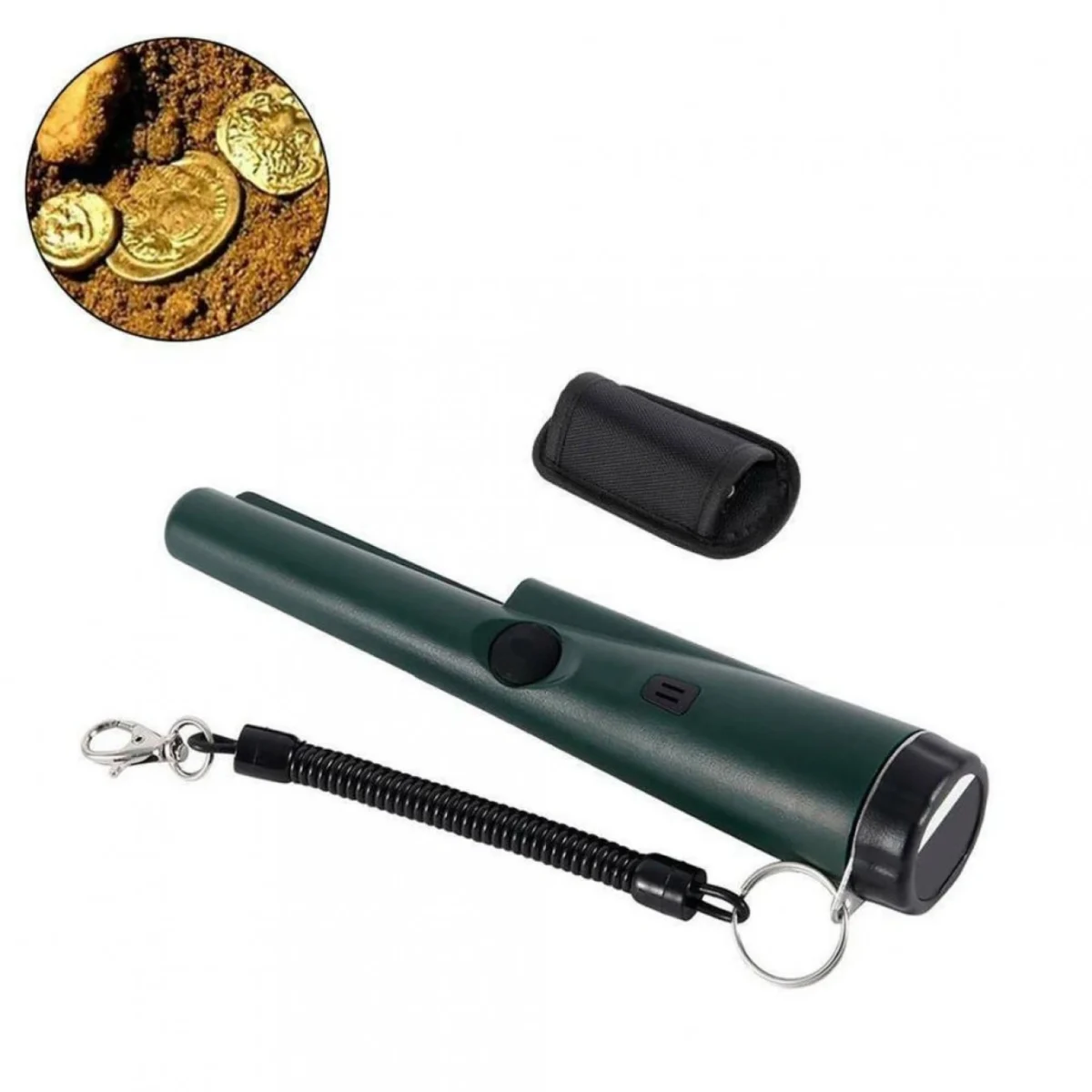 Μικρός Αδιάβροχος Φορητός Ανιχνευτής Μετάλλων PinPoint Ακριβείας με Αυτόματο Συντονισμό, Φακό LED & Ηχητική Ειδοποίηση + Αξεσουάρ Μεταφοράς