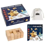 Ξύλινο Γεωμετρικό Εκπαιδευτικό Παιχνίδι 3D Stack Master Wooden Shape Puzzle Για Παιδία 6+