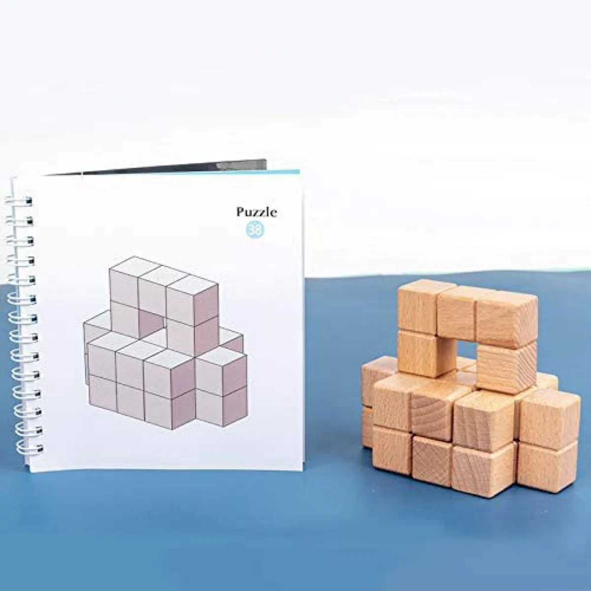 Ξύλινο Γεωμετρικό Εκπαιδευτικό Παιχνίδι 3D Stack Master Wooden Shape Puzzle Για Παιδία 6+