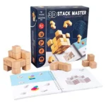 Ξύλινο Γεωμετρικό Εκπαιδευτικό Παιχνίδι 3D Stack Master Wooden Shape Puzzle Για Παιδία 6+