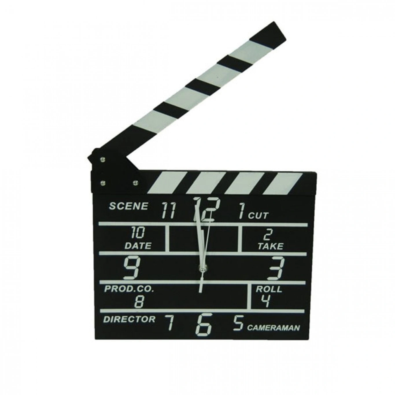 Ξύλινο ρολόι τοίχου σε σχέδιο κλακέτα σκηνοθέτη Ξύλινο ρολόι τοίχου σε σχέδιο κλακέτα σκηνοθέτη