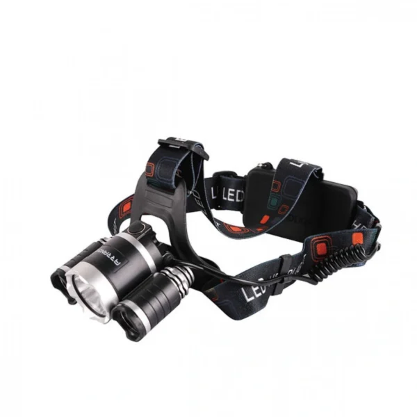 Πανίσχυρος Αδιαβροχός Φακός Κεφαλής LED 2ΧCREE T6 CHIP Επαναφορτιζόμενος 2400mAh (2x1200mAh) ARRANGO AT79901