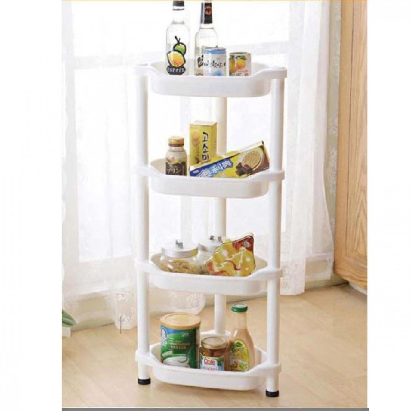 Πρακτική Γωνιακή Ραφιέρα Αποθήκευσης με 4 Ράφια Πρακτική Γωνιακή Ραφιέρα Αποθήκευσης με 4 Ράφια