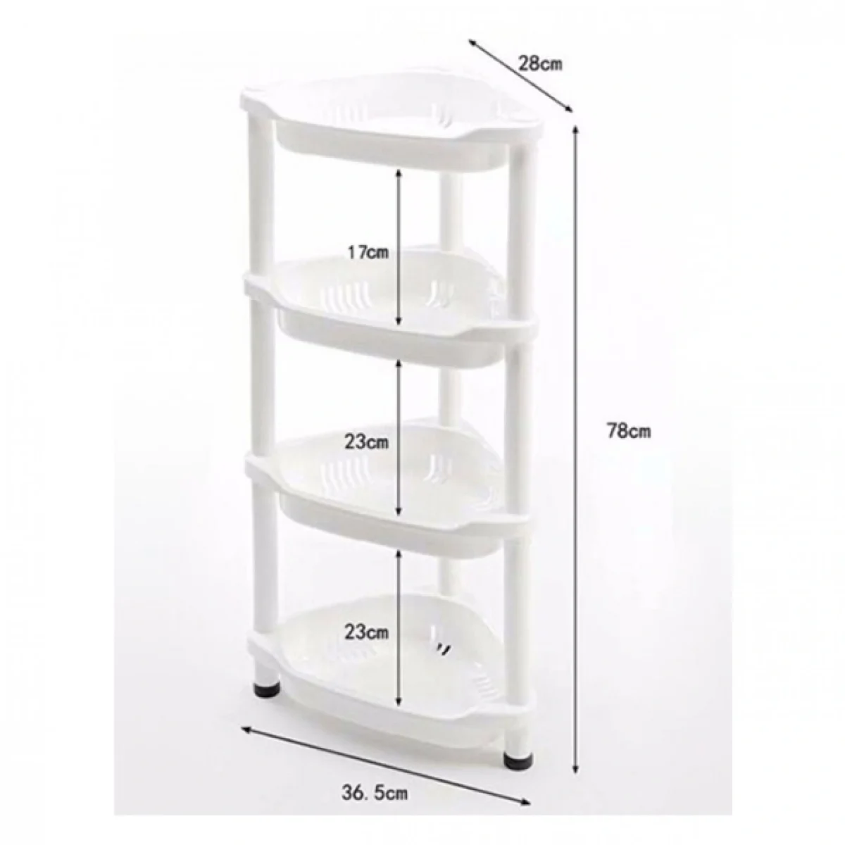 Πρακτική Γωνιακή Ραφιέρα Αποθήκευσης με 4 Ράφια