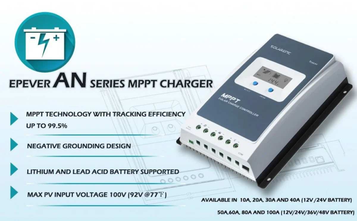 Ρυθμιστής Φόρτισης Μπαταριών για Φωτοβολταϊκά Συστήματα Epever 20A