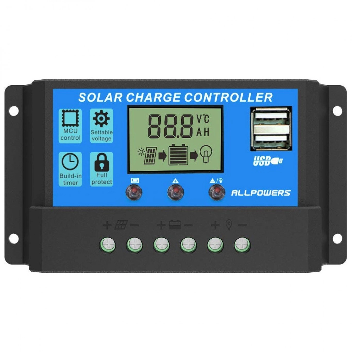 Ρυθμιστής Φόρτισης Μπαταριών με LCD Οθόνη για Φωτοβολταϊκά Συστήματα PWM SCC 20Ah 12/24V Dual USB Ρυθμιστής Φόρτισης Μπαταριών με LCD Οθόνη για Φωτοβολταϊκά Συστήματα PWM SCC 20Ah 12/24V Dual USB