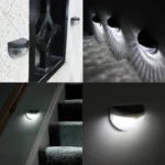 Σετ 8 x Αδιάβροχο Επιτοίχιο Ηλιακό Φωτιστικό 6 LED Ψυχρού Φωτισμού με Φωτοκύτταρο - Solar Fence Light