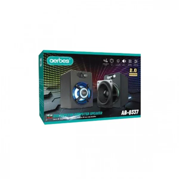 Σετ Ηχείων Υπολογιστή με Subwoofer 2.1 RGB 5+3Wx2 AB-D391 AERBES