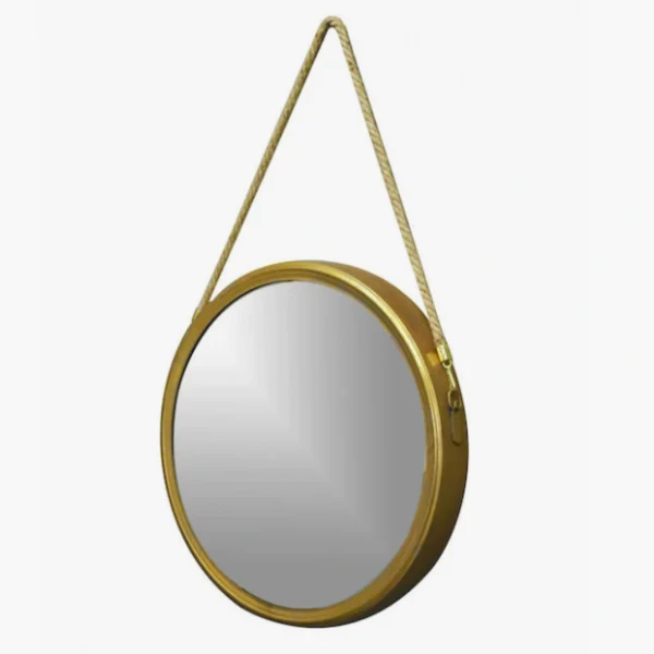 Καθρέπτης Τοίχου με Χρυσό Μεταλλικό Πλαίσιο Mήκους 45cm