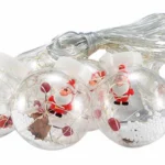 Χριστουγεννιάτικη Κουρτίνα - Φωτάκια Άγιος Βασίλης με 10 Διάφανες Μπάλες RGB Φωτισμού 3m - Curtain Light 10 Hangings