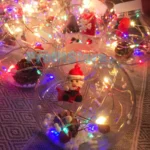 Χριστουγεννιάτικη Κουρτίνα - Φωτάκια Άγιος Βασίλης με 10 Διάφανες Μπάλες RGB Φωτισμού 3m - Curtain Light 10 Hangings