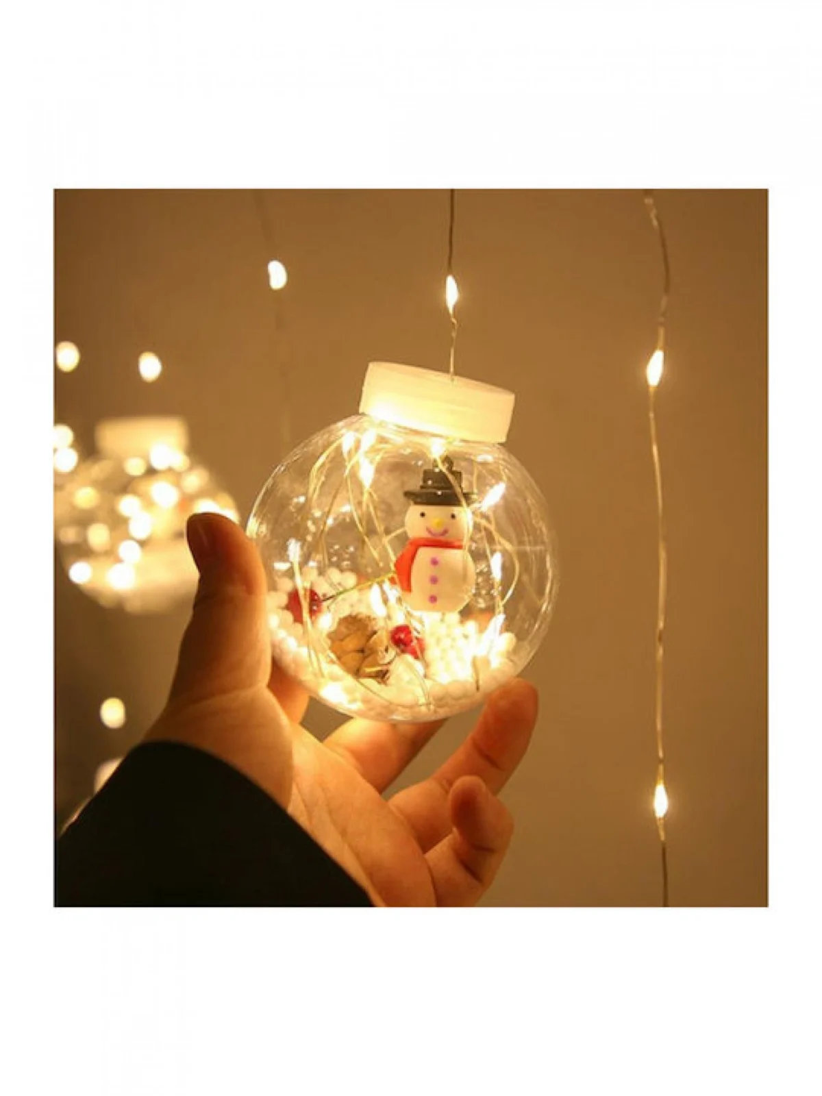 LED Χριστουγεννιάτικα Φωτάκια Ασύμμετρη Κουρτίνα 3μ σε Σχήμα Χιονονιφάδας με Λευκό Θερμό Κίτρινο Φώς LED Christmas Lights Star