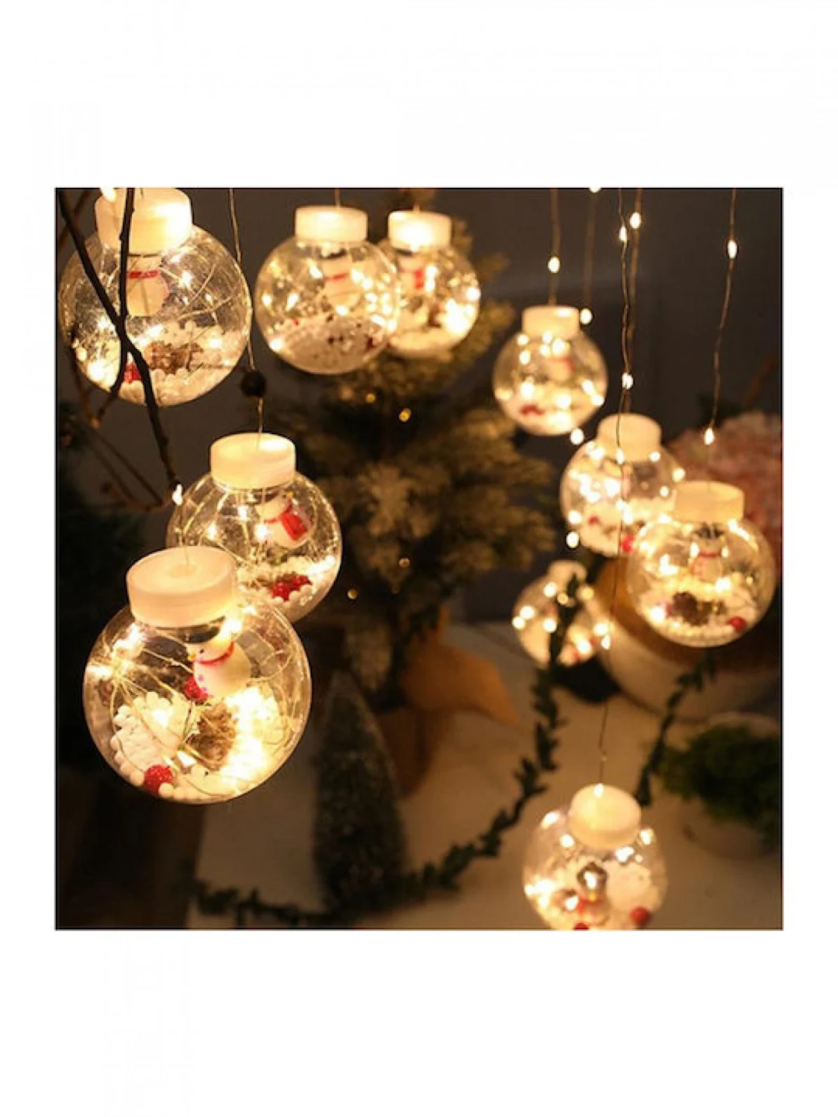 LED Χριστουγεννιάτικα Φωτάκια Ασύμμετρη Κουρτίνα 3μ σε Σχήμα Χιονονιφάδας με Λευκό Θερμό Κίτρινο Φώς LED Christmas Lights Star