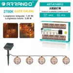 Γιρλάντα Εξωτερικού Χώρου με 10 Κρεμαστές Λάμπες Θερμού Λευκού και Μήκος 3,65 Μέτρα AT48012