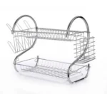 Μεταλλική Διώροφη Πιατοθήκη 56x24x39cm με Θήκες για Κουτάλια,Πιρούνια,Μπολ