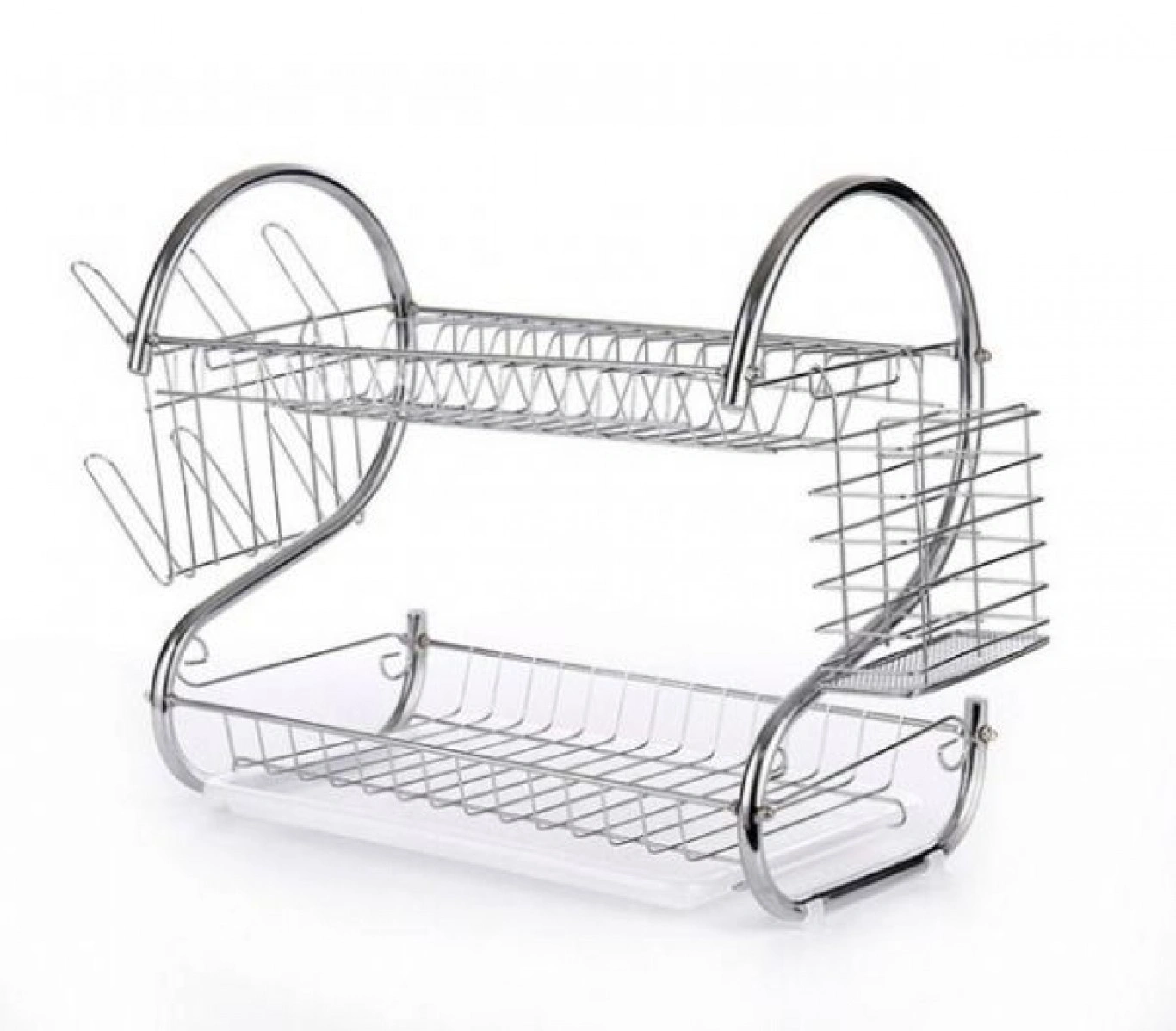 Μεταλλική Διώροφη Πιατοθήκη 56x24x39cm με Θήκες για Κουτάλια,Πιρούνια,Μπολ Μεταλλική Διώροφη Πιατοθήκη 56x24x39cm με Θήκες για Κουτάλια,Πιρούνια,Μπολ