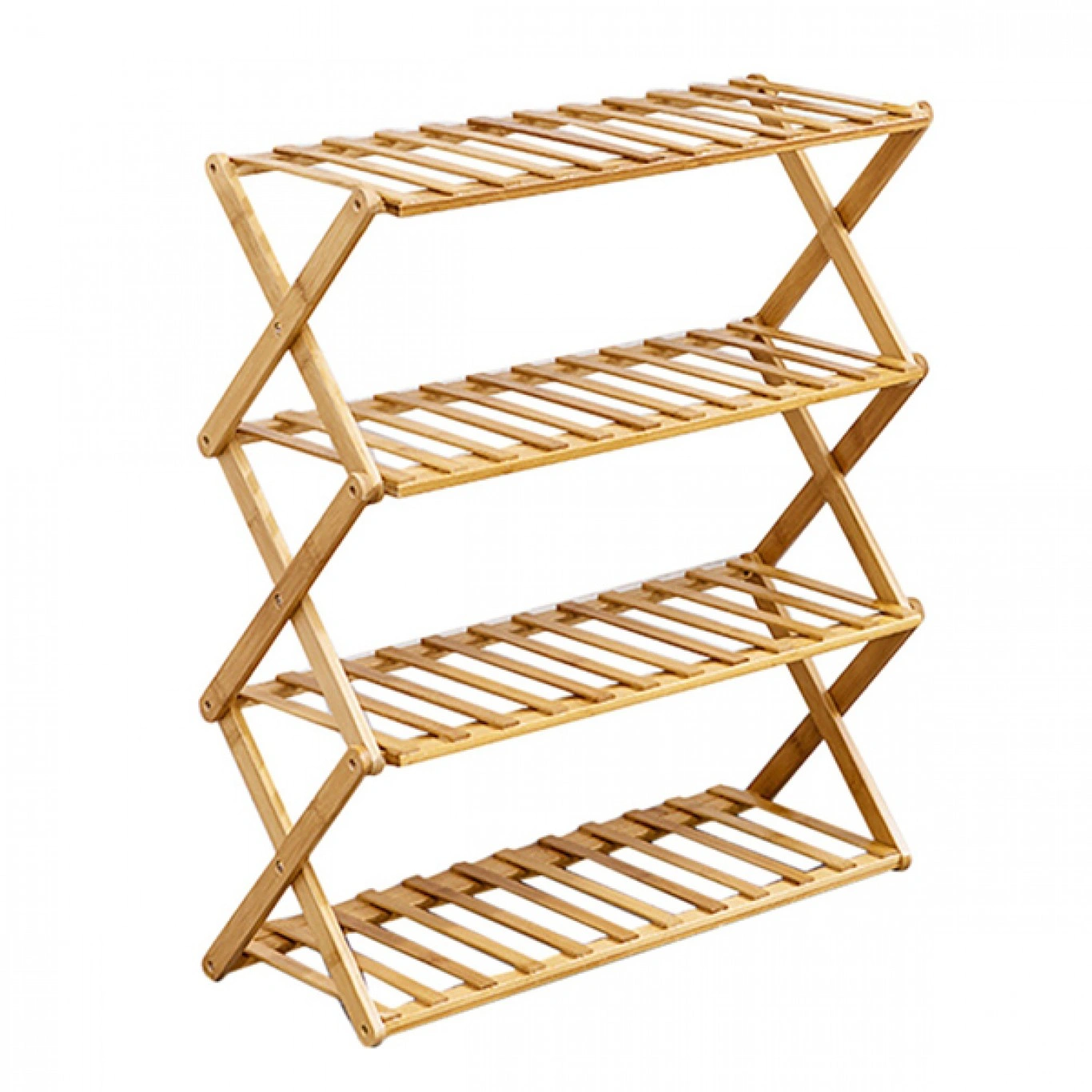 Ξύλινη Aναδιπλούμενη Παπουτσοθήκη 4 Επιπέδων 70x68x25 cm Ξύλινη Aναδιπλούμενη Παπουτσοθήκη 4 Επιπέδων 70x68x25 cm